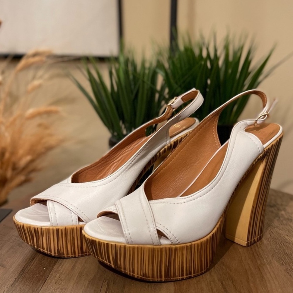 White Leather Super Comfortable 8 Size Platform Sandal